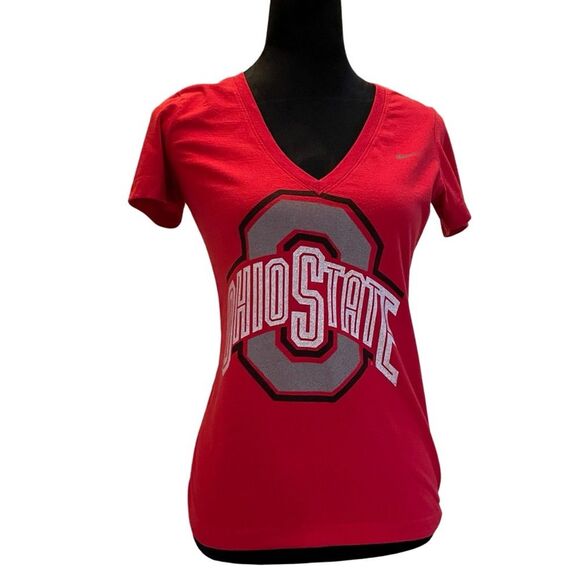 Nike Tops - Nike Red Short Sleeve Fitted Tee Ohio State! OH-IO!
